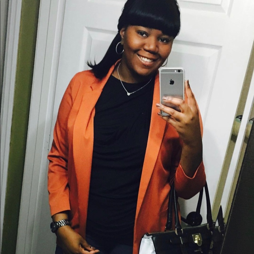 H&M Burnt Orange Buttonless Blazer - Gently Used